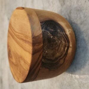Berard France 4" Olive Wood Salt Keeper / Spice Cellar with hinged magnetic lid